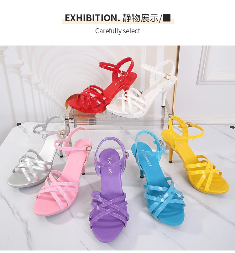 Women's Shoes High Heels Summer Sandals Sexy Platform Sandalia Feminina Colorful Shoes Club Part Slipers Front & Rear Strap Pump