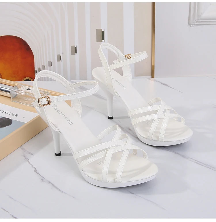 Women's Shoes High Heels Summer Sandals Sexy Platform Sandalia Feminina Colorful Shoes Club Part Slipers Front & Rear Strap Pump