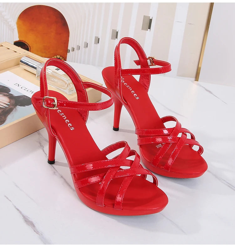 Women's Shoes High Heels Summer Sandals Sexy Platform Sandalia Feminina Colorful Shoes Club Part Slipers Front & Rear Strap Pump