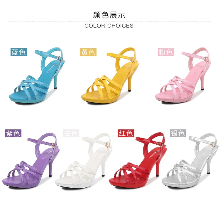 Women's Shoes High Heels Summer Sandals Sexy Platform Sandalia Feminina Colorful Shoes Club Part Slipers Front & Rear Strap Pump