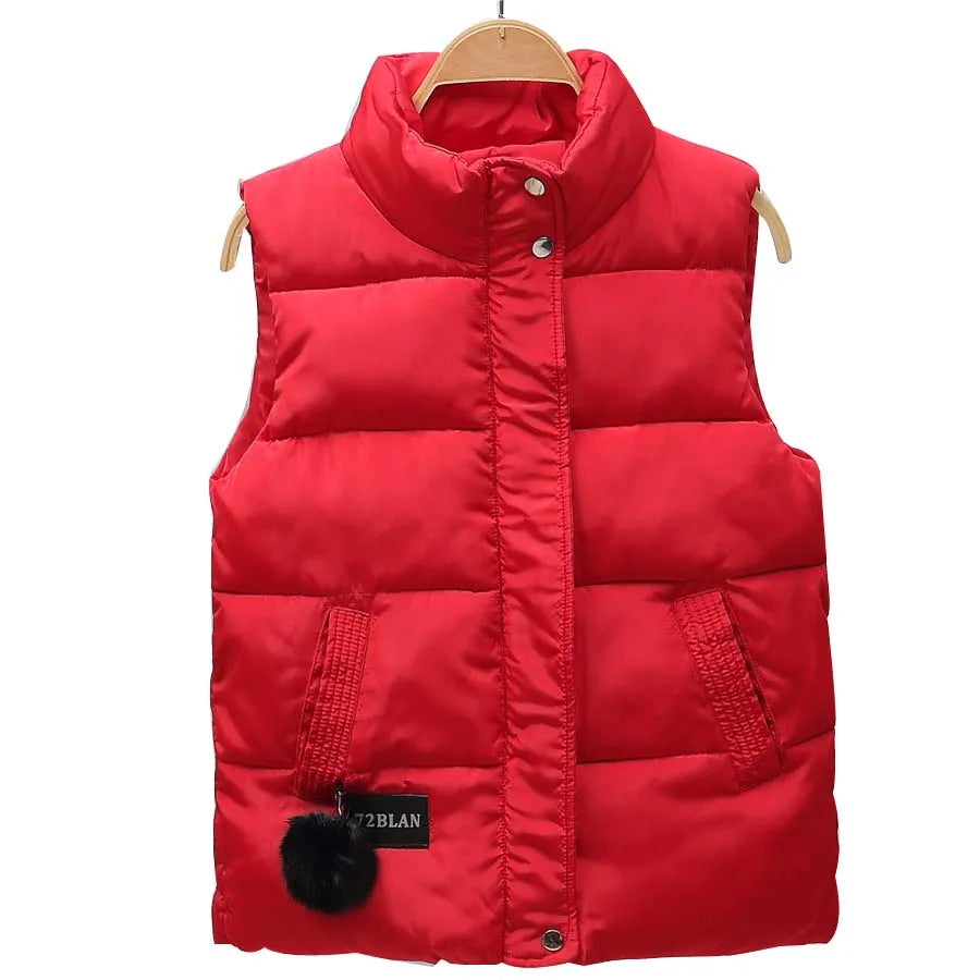 New Fashion Winter Vest For Women Collar Sleeveless Short Coat Women Jacket Waistcoat Female  Autumn Women Clothing