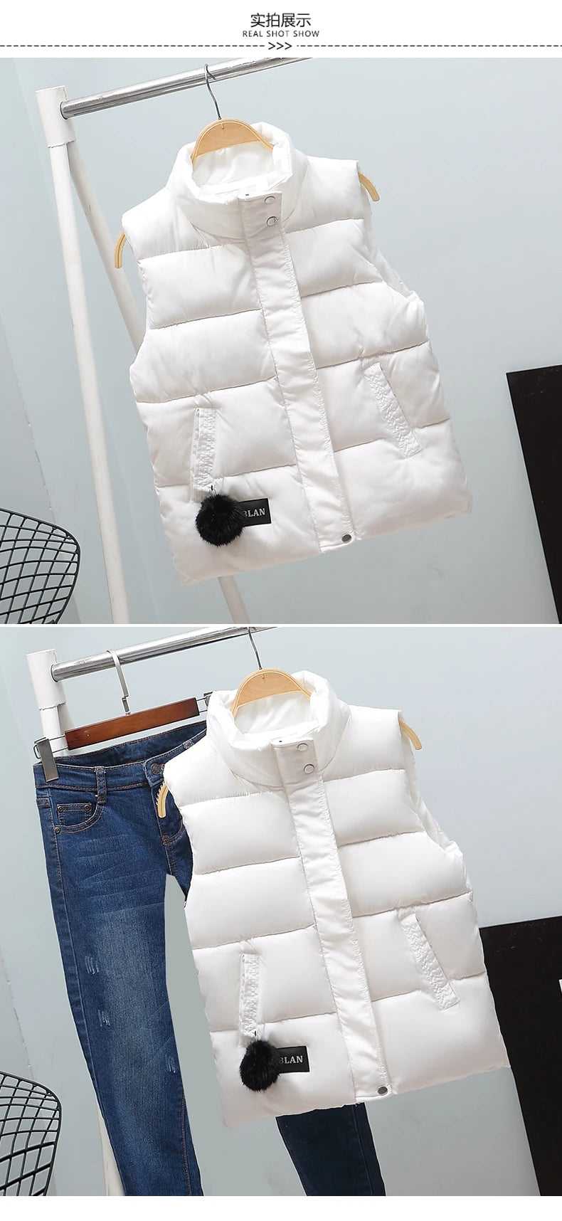 New Fashion Winter Vest For Women Collar Sleeveless Short Coat Women Jacket Waistcoat Female  Autumn Women Clothing