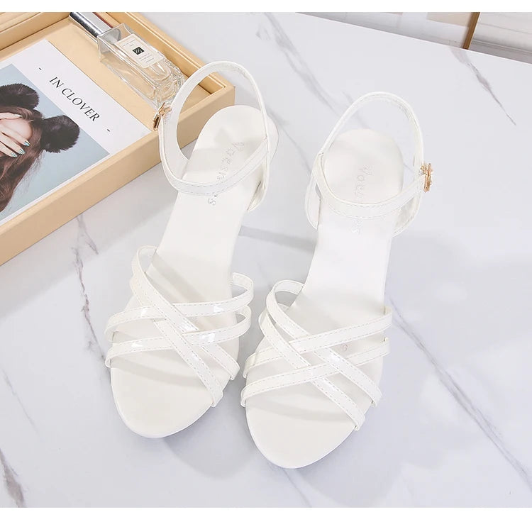 Women's Shoes High Heels Summer Sandals Sexy Platform Sandalia Feminina Colorful Shoes Club Part Slipers Front & Rear Strap Pump