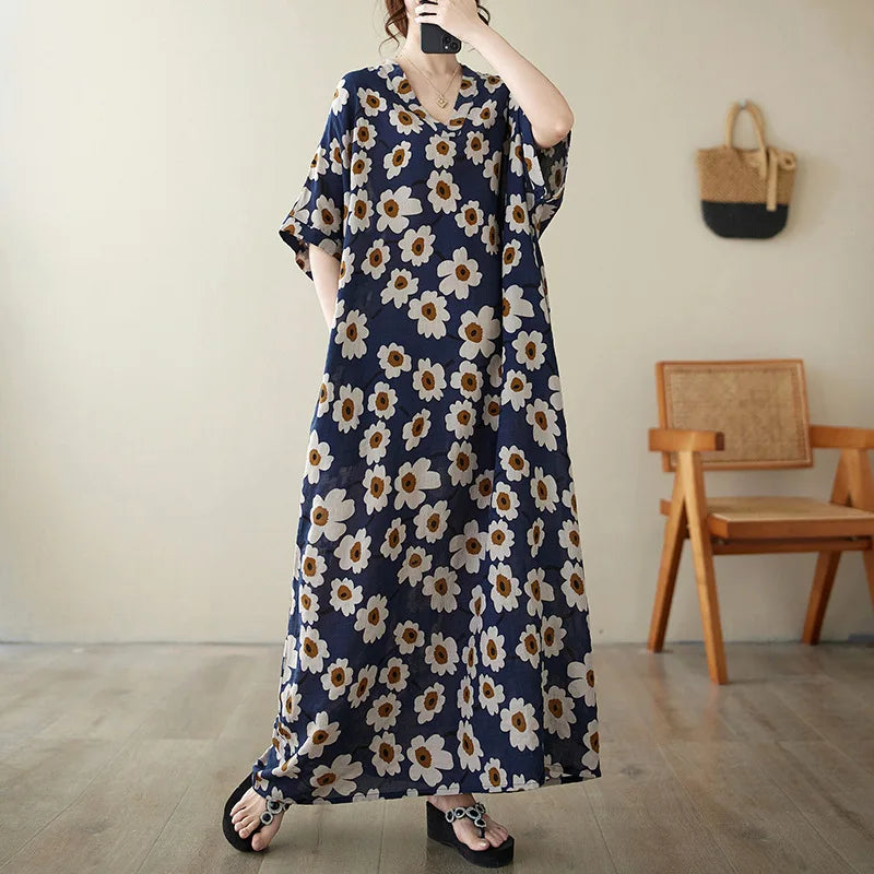 Summer Dress for Women Clothing Streetwear Ethnic Style Bohemian Beach Vintage Clothes Casual Fashion Harajuku Loose Streetwear