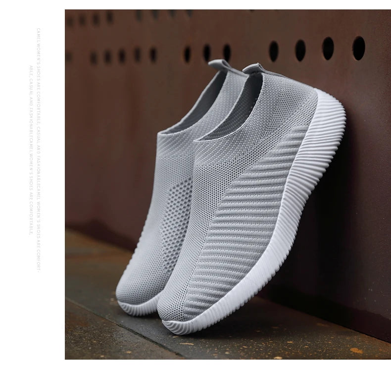 Summer Women's Shoes Breathable Flat Elastic Flat For Women Sneakers Footwear Lightweight Sport Outdoor Mesh Tennis Walking Shoe