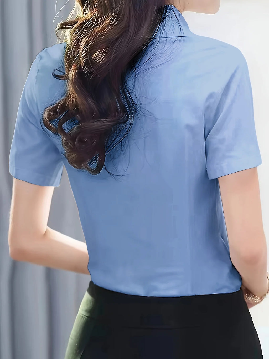 Short-Sleeve Shirts for Women 2025 Summer New Elegant Female Clothing Basic Formal Dress Shirt Blouse Women OL Solid Ladies Tops