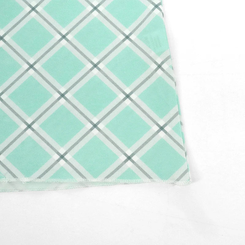 Women Sexy Dresses New Summer Streetwear Green Fashion Print Plaid Short Sleeve Mini Dress Club Party Female Elegant Tank Dress