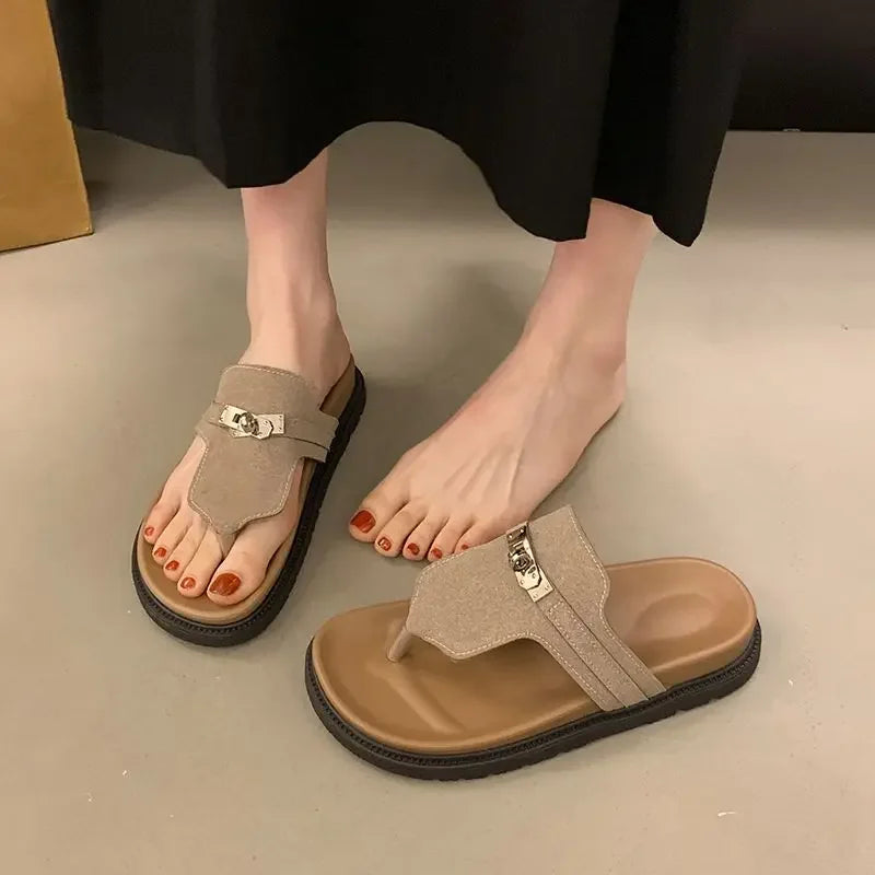 Women Slippers Flats Sandals Summer Shoes 2025 New Casual Trend Woman Flip Flops Sport Slingback Shoes Slides Mujer Sandalias