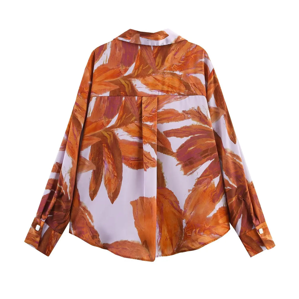 Women'S Autumn New Shirts Printed Loose Casual Fashion Shirt Winter Fashion Daily Long Sleeved Shirts And Shirts Woman Tops