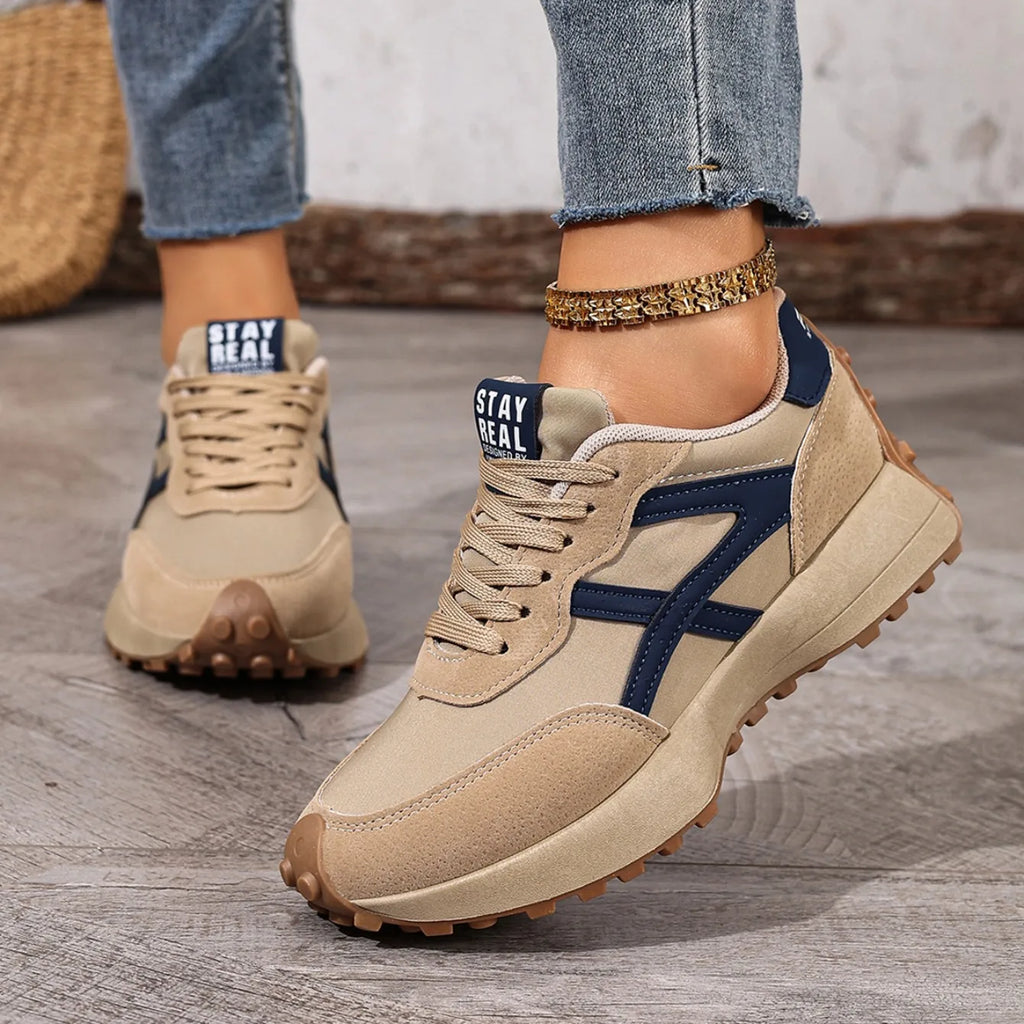 2025 New Women  Sneakers Spring Casual Lace Up Sport Sneakers Luxury Platform Anti-slip Running Shoes Women Zapatos De Mujer