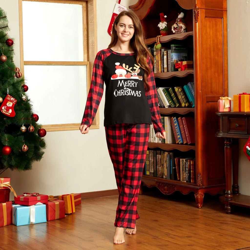 Christmas Pajamas Family Look Outfits Santa Claus Print Underwear Women Matching Clothes Set Casual Loose Sleep Men Clothing