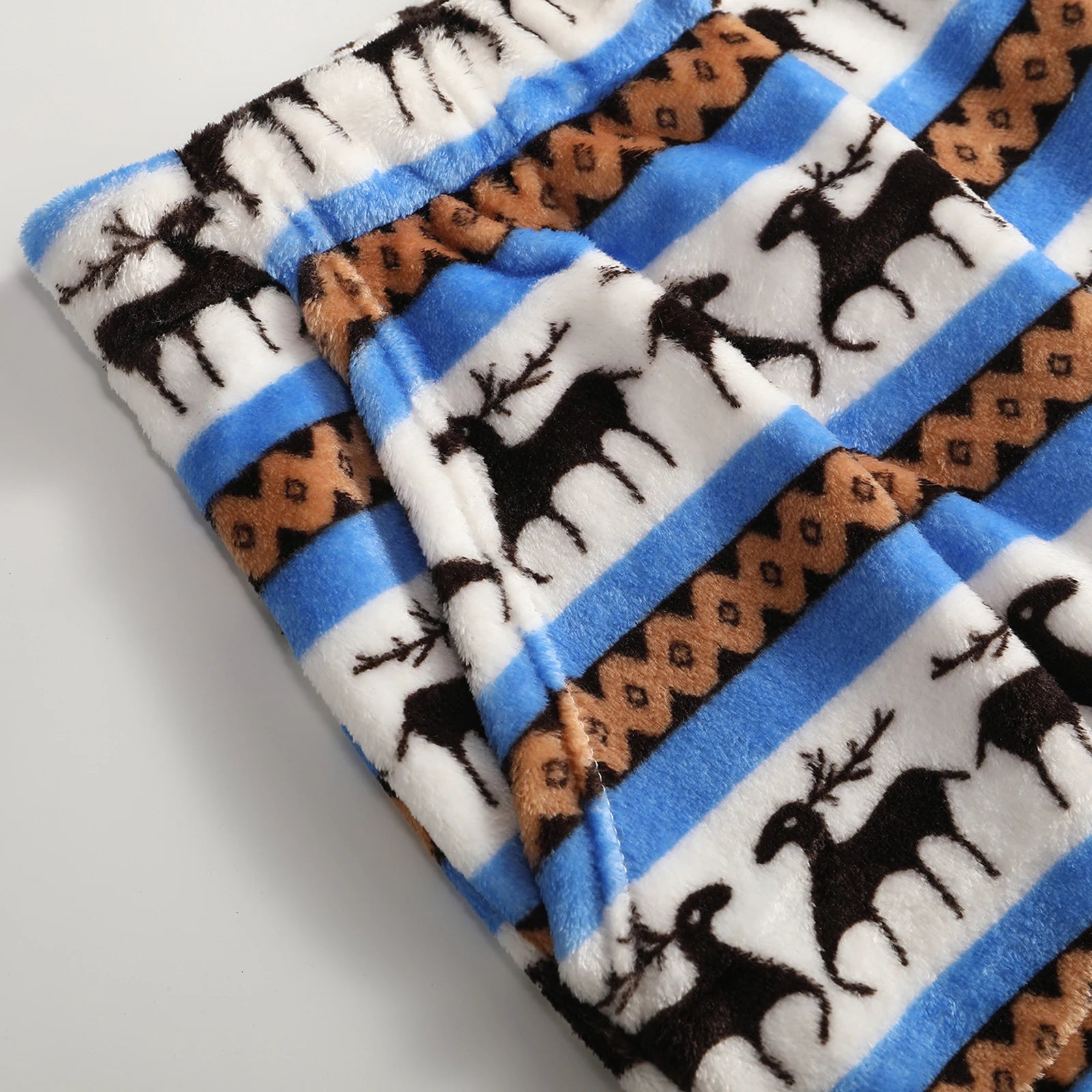 Women Christmas Printed Pajama Pants Winter Warm Soft Plush Sleep Pants Comfy Elastic Waist Home Clothes Bottoms with 2 Pockets