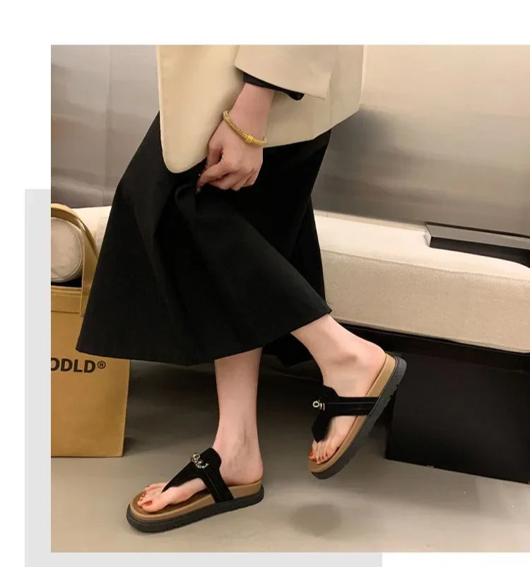 Women Slippers Flats Sandals Summer Shoes 2025 New Casual Trend Woman Flip Flops Sport Slingback Shoes Slides Mujer Sandalias