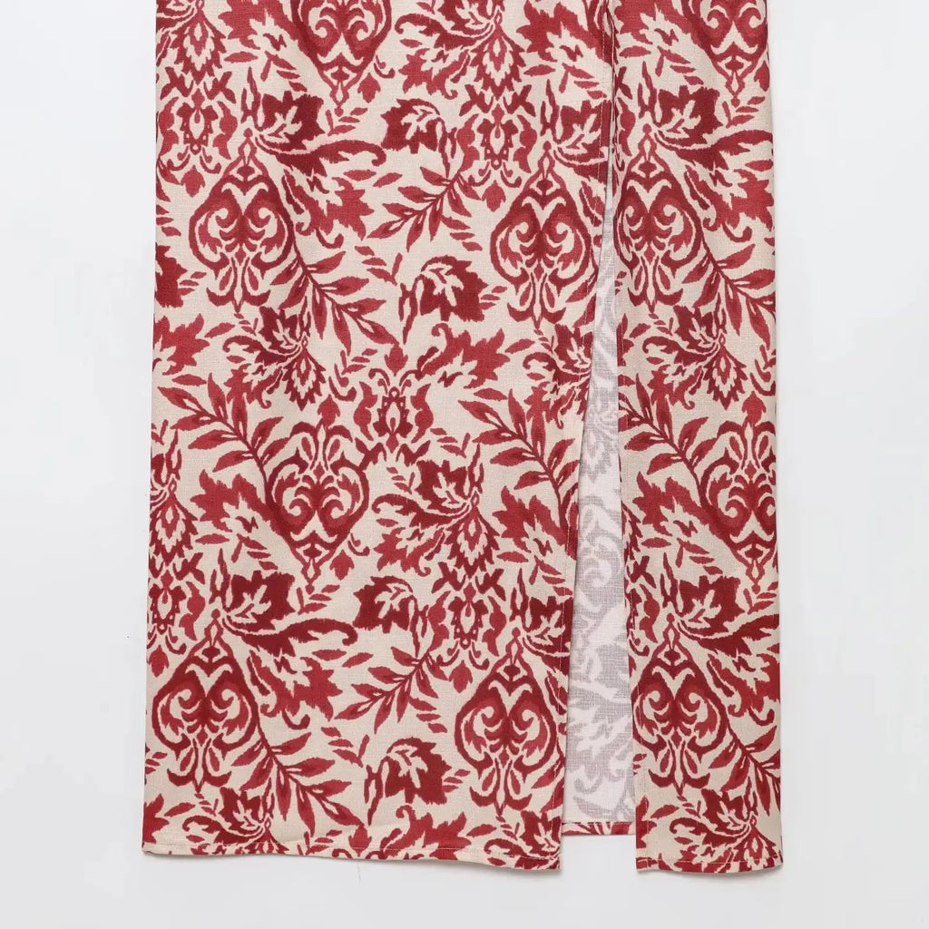 Women's Dresses Summer New Retro Print Dress Female Training Chic Elegant Slim Long Holiday Street Youth Dress Women Clothes