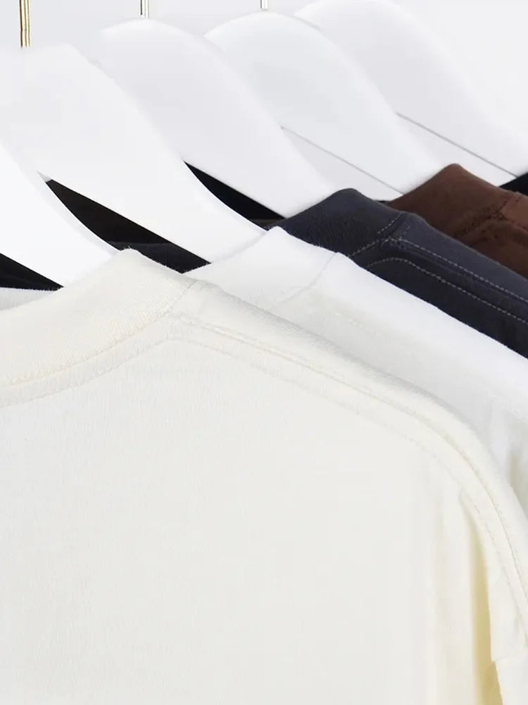 Summer T shirts for Women Men Brown Casual Female Korean Streetwear Tees Unisex Basic Solid Young Cool Tops