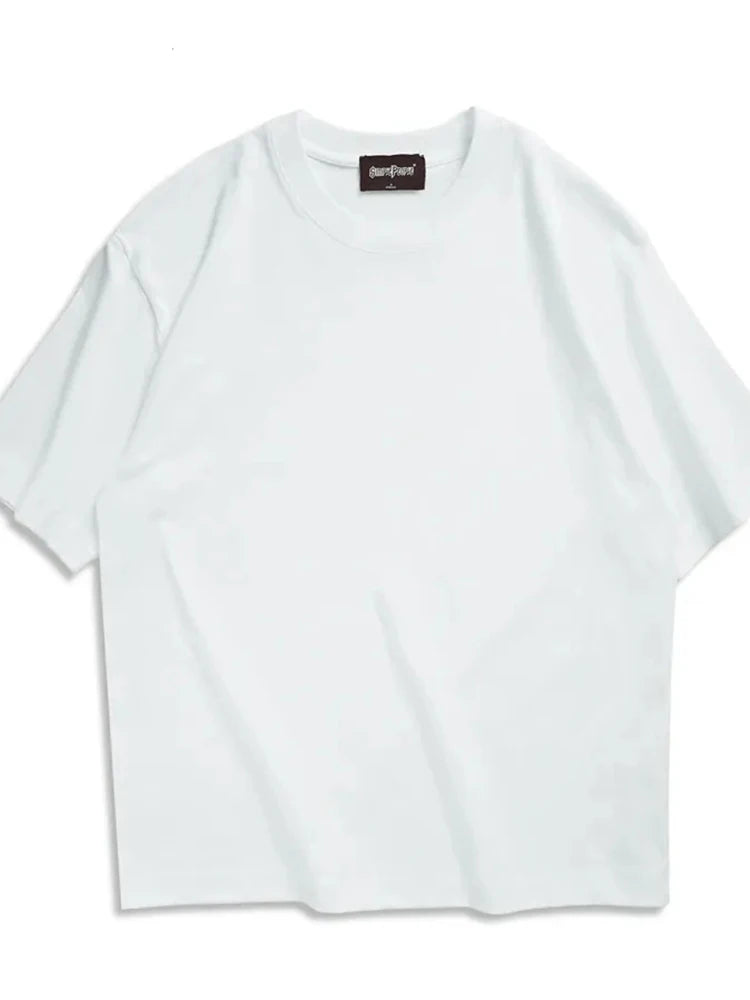 Summer T shirts for Women Men Brown Casual Female Korean Streetwear Tees Unisex Basic Solid Young Cool Tops