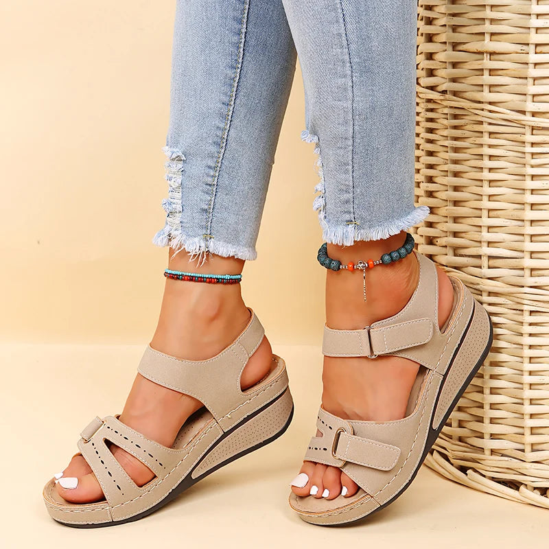 New Summer Trend Women Sandals Soft Bottom Wedge Heels Sandals Women Platform Sandalias Mujer Elegant Wedges Shoes for Women