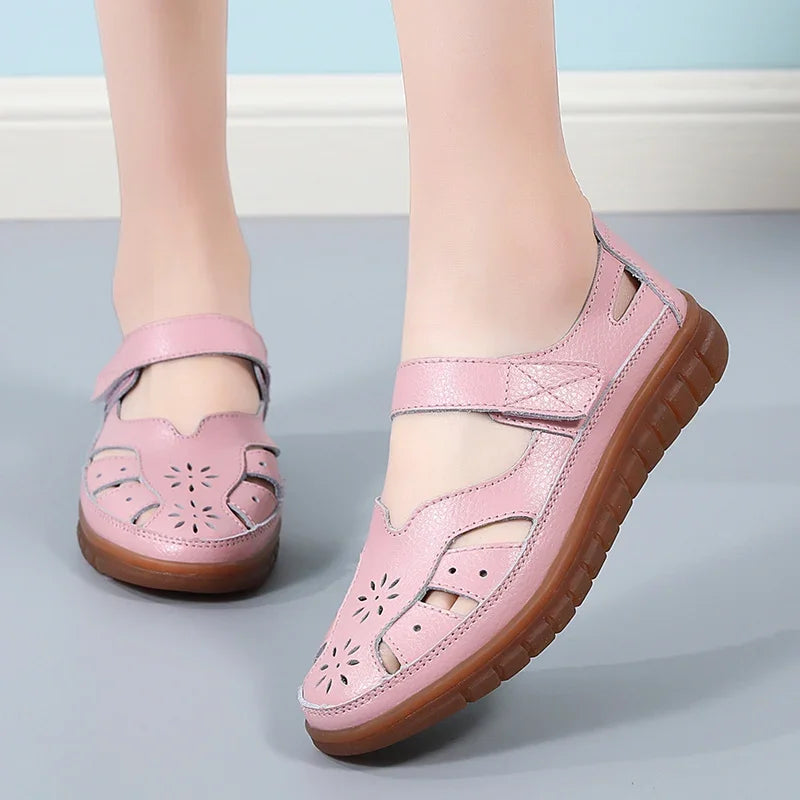 Women Sandals Summer Ladies Girls Comfortable Ankle Hollow Round Toe Sandals Woman Soft Beach Sole Female Shoes for Women