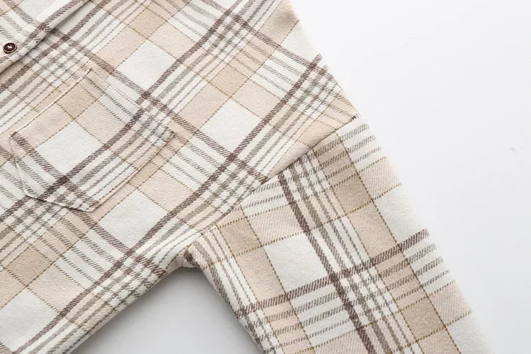 Fashion Thick Velvet Plaid Shirts Women Autumn Winter Keep Warm Blouses and Tops New Casual Slim Female Clothes Outwear REFW