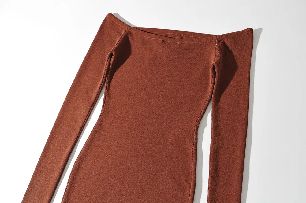Long sleeve dresses for women 2023 Fall fashion dress short evening party dresses bodycon hollow out knitted dresses off shouler