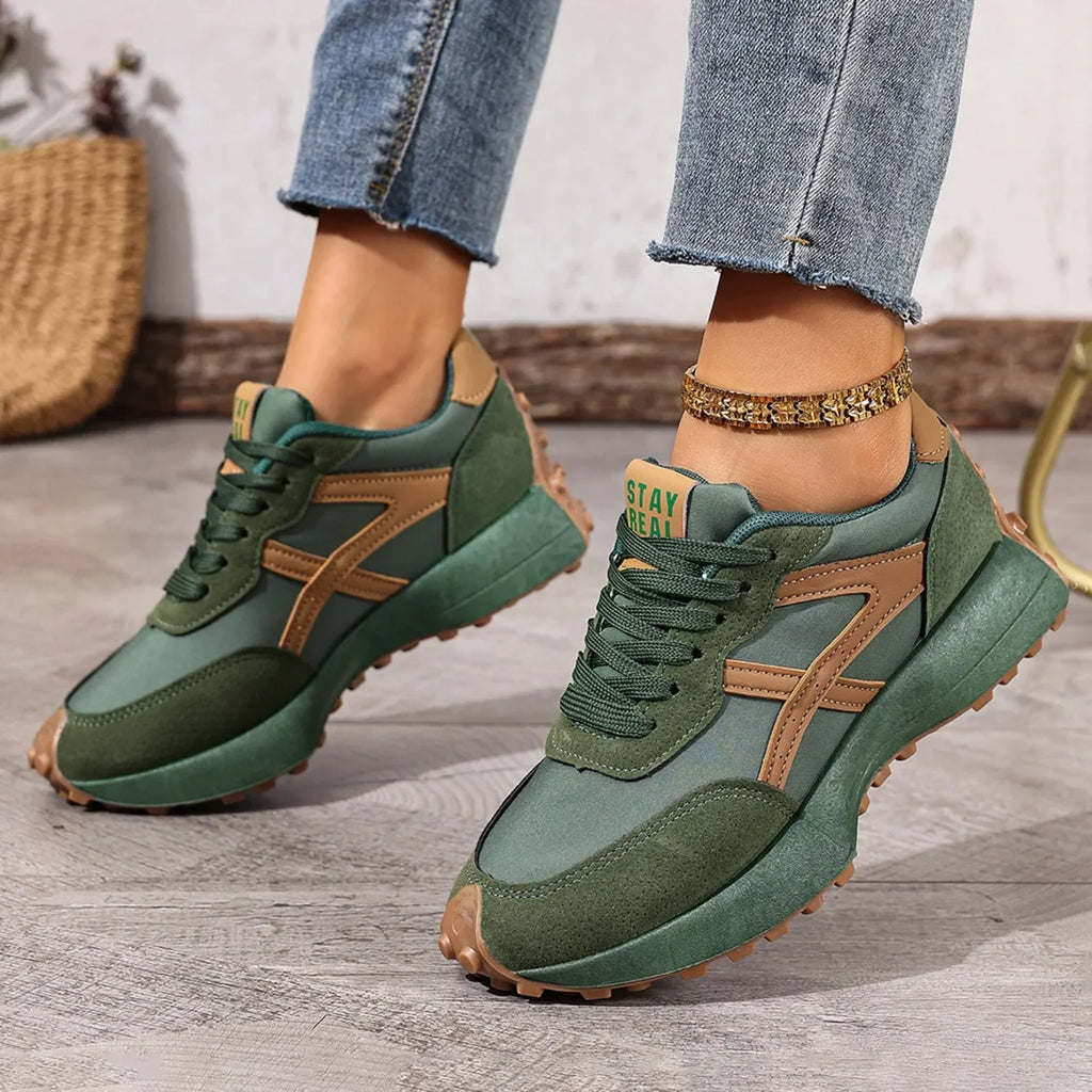 2025 New Women  Sneakers Spring Casual Lace Up Sport Sneakers Luxury Platform Anti-slip Running Shoes Women Zapatos De Mujer