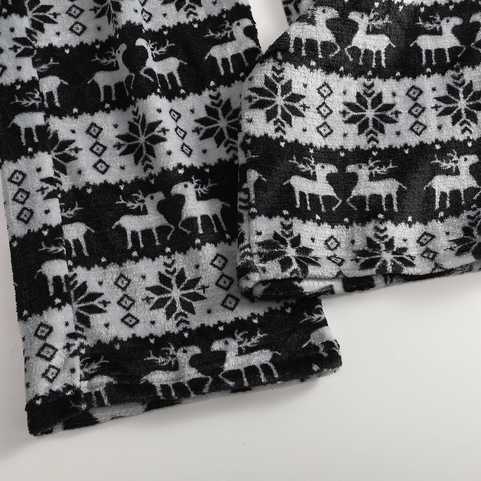 Women Christmas Printed Pajama Pants Winter Warm Soft Plush Sleep Pants Comfy Elastic Waist Home Clothes Bottoms with 2 Pockets