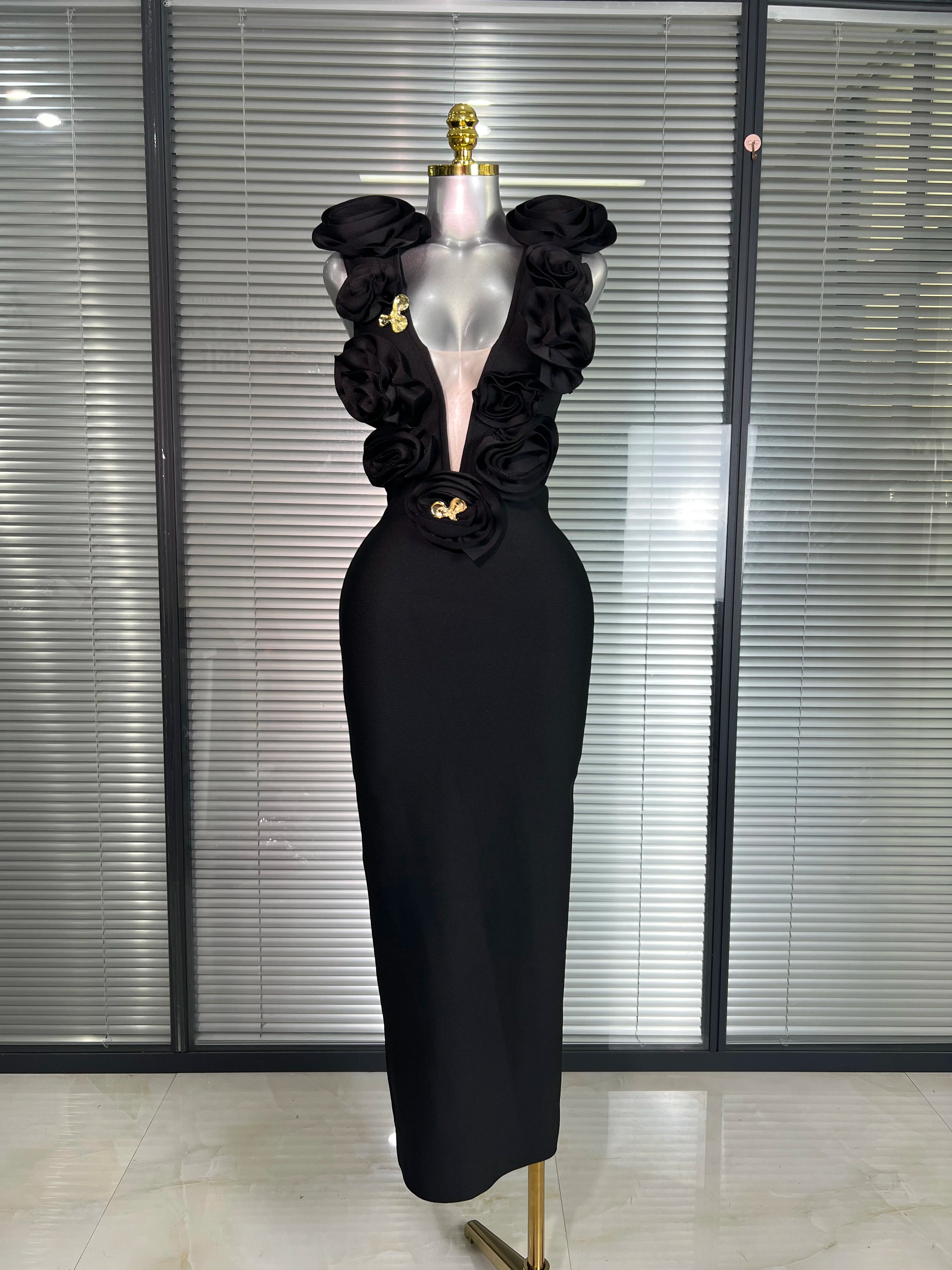 Summer New Women Sexy Red Black Flower Tank Long Bodycon Bandage Dress Birthday Celebrity Party Dress