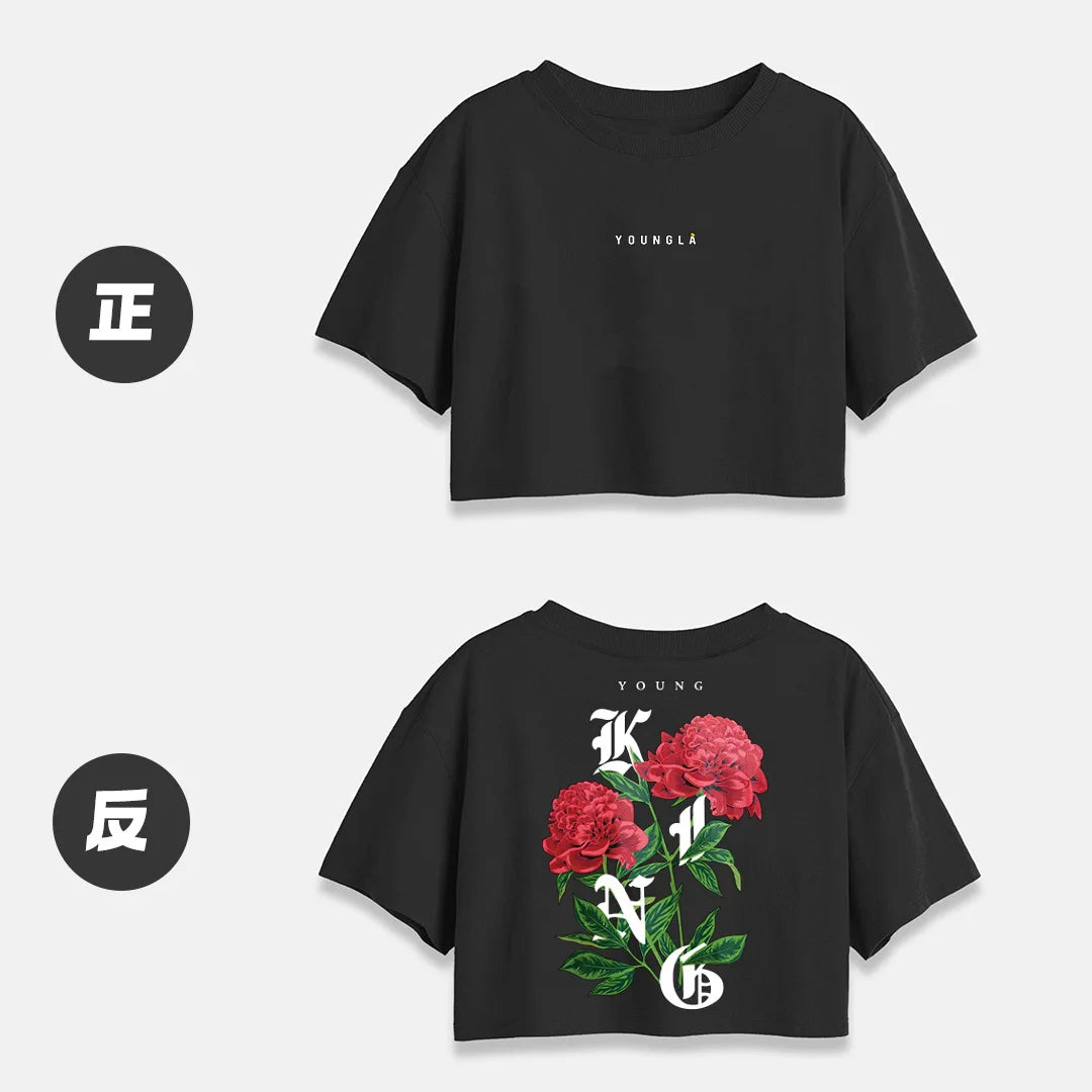 Summer new style Short Sleeve T Shirts Women Cotton T-shirt O Neck High Waist Crop Top Tee Female Casual Loose T Shirt women