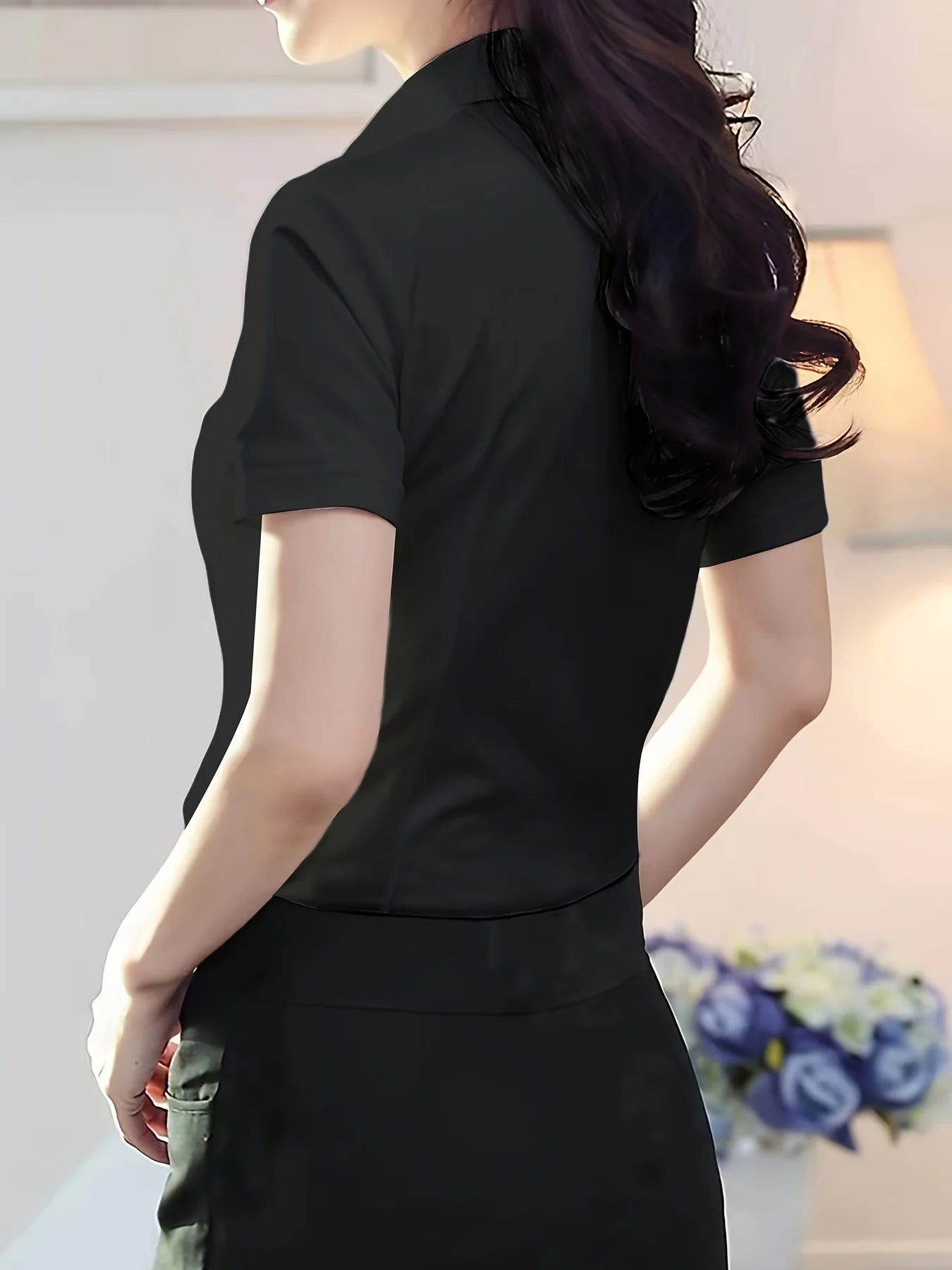 Short-Sleeve Shirts for Women 2025 Summer New Elegant Female Clothing Basic Formal Dress Shirt Blouse Women OL Solid Ladies Tops