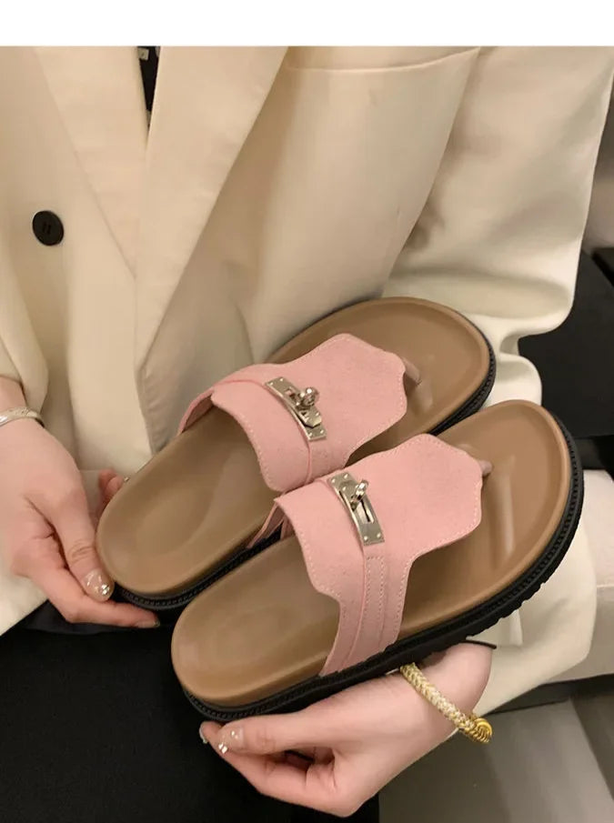 Women Slippers Flats Sandals Summer Shoes 2025 New Casual Trend Woman Flip Flops Sport Slingback Shoes Slides Mujer Sandalias