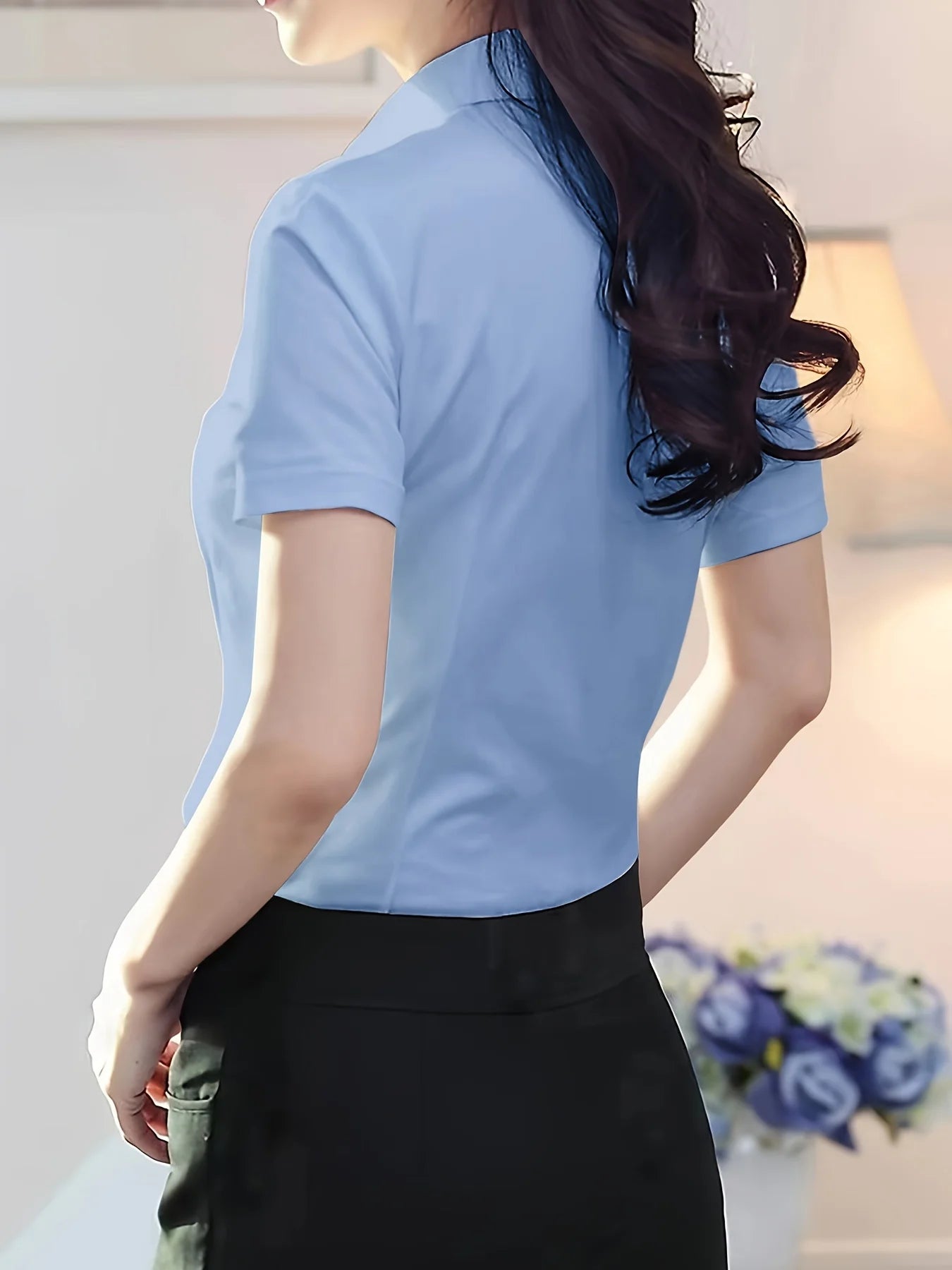 Short-Sleeve Shirts for Women 2025 Summer New Elegant Female Clothing Basic Formal Dress Shirt Blouse Women OL Solid Ladies Tops