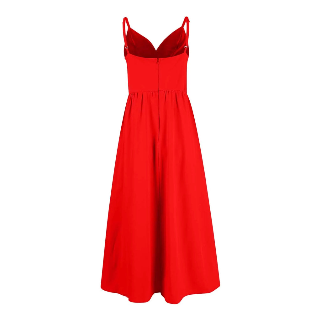 dresses for women trend sexy party dresses V-Neck Big Swing Slimming Backless Sleeveless long Dress Suspenders Hollow vestidos