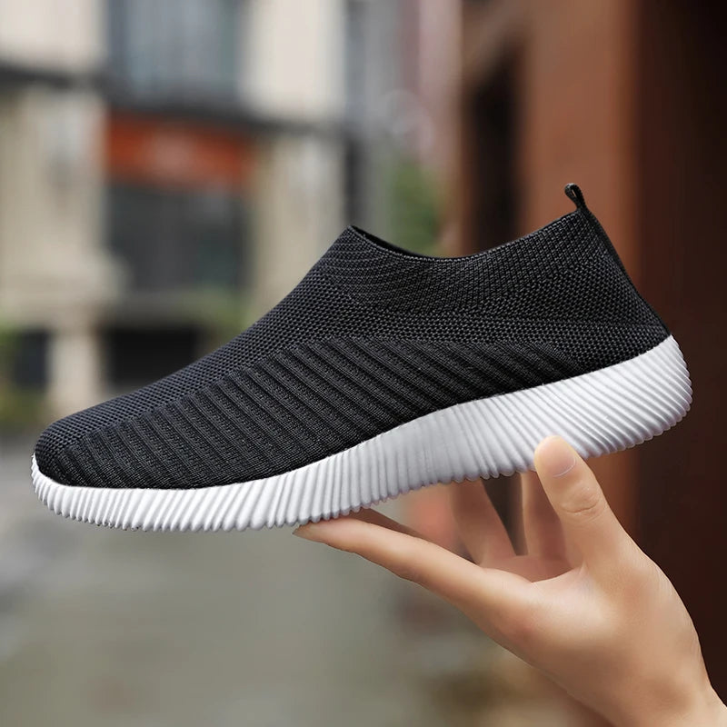 Summer Women's Shoes Breathable Flat Elastic Flat For Women Sneakers Footwear Lightweight Sport Outdoor Mesh Tennis Walking Shoe