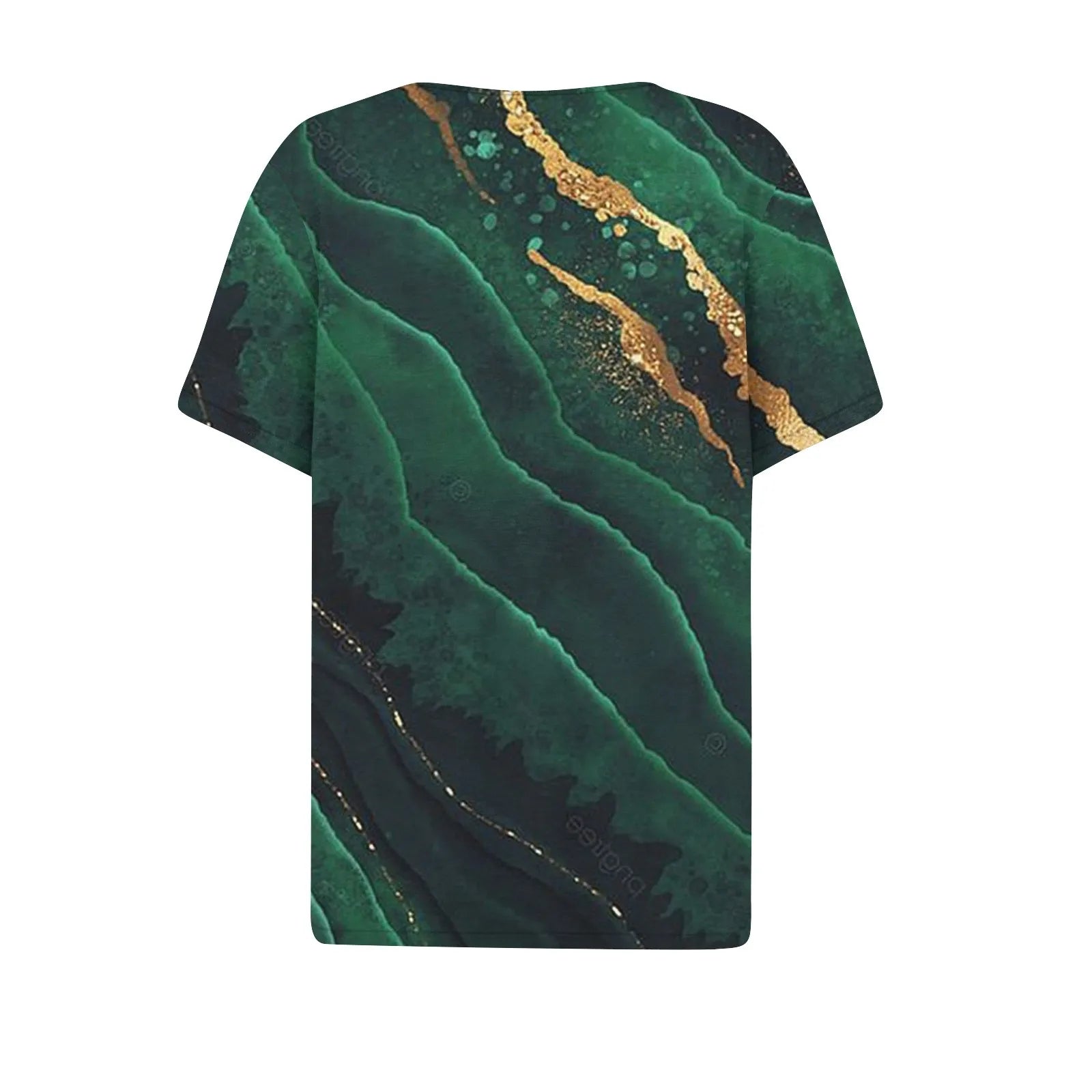 Summer Women T-Shirts 3D Fashion Print Gradient Harajuku T Shirt Oversized Tees for Ladies Clothing New Short Sleeve V-Neck Tops