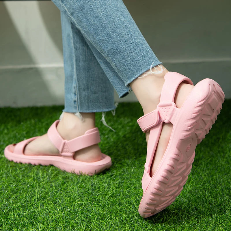 Womens Sandals Summer Trend Anti-slip Wear-resistant Lightweight EVA Flat Sandals for Women Outdoor Beach Shoes for Women