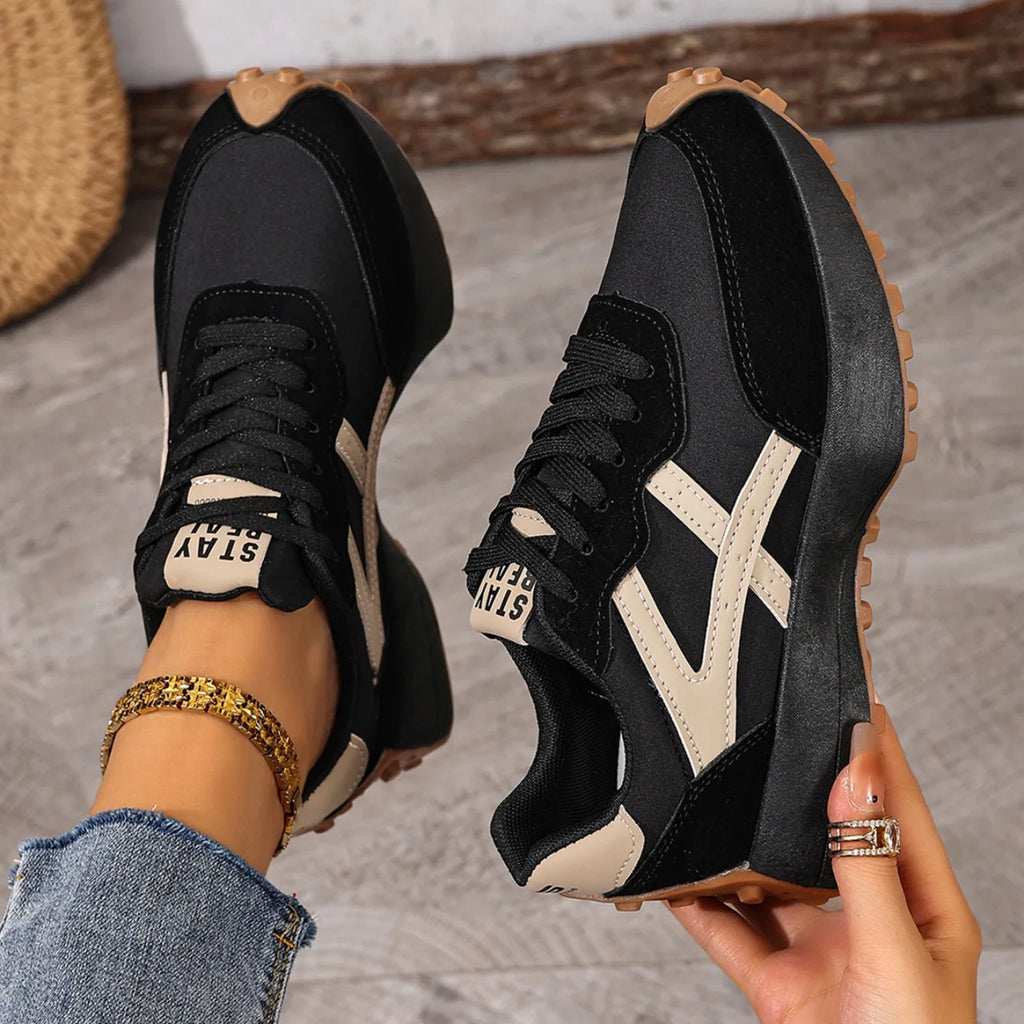 2025 New Women  Sneakers Spring Casual Lace Up Sport Sneakers Luxury Platform Anti-slip Running Shoes Women Zapatos De Mujer