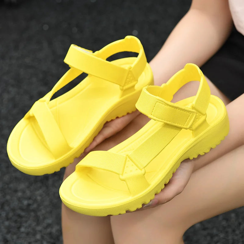Womens Sandals Summer Trend Anti-slip Wear-resistant Lightweight EVA Flat Sandals for Women Outdoor Beach Shoes for Women
