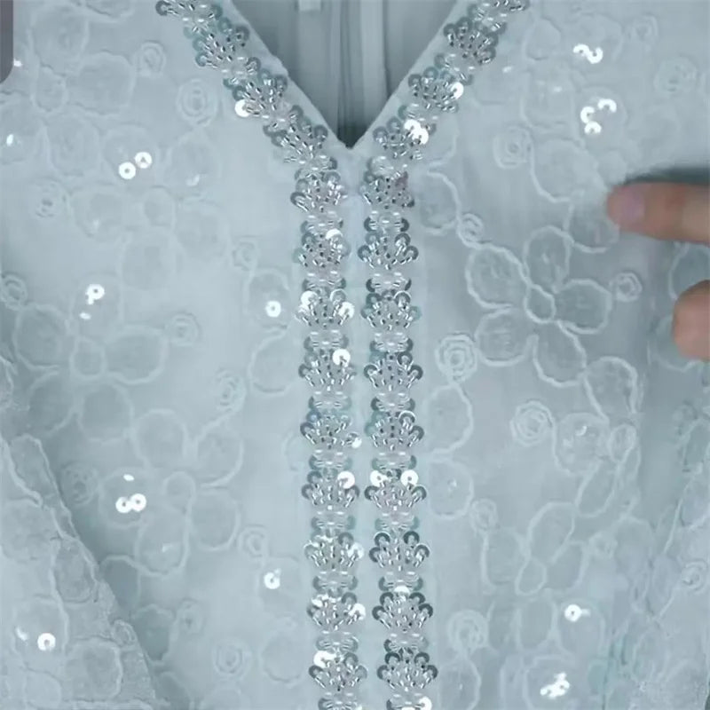 Dress For Women In Summer 2025 Light Luxury Temperament Heavy Industry Sequins Elegant and Niche Waist Hugging Dress Short Skirt