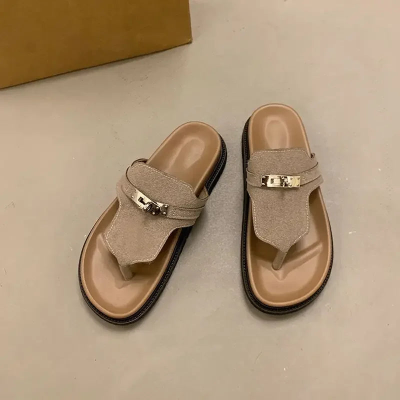 Women Slippers Flats Sandals Summer Shoes 2025 New Casual Trend Woman Flip Flops Sport Slingback Shoes Slides Mujer Sandalias