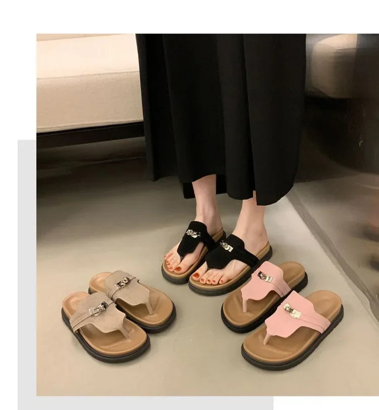 Women Slippers Flats Sandals Summer Shoes 2025 New Casual Trend Woman Flip Flops Sport Slingback Shoes Slides Mujer Sandalias