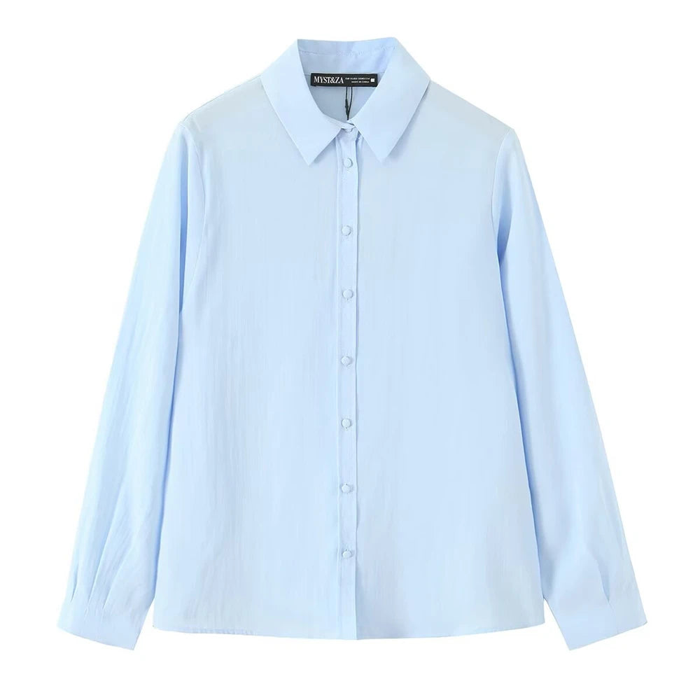 Women's Shirt 2025 New Fashion Autumn Winter Long Sleeve Soft Drape Shirt for Women Casual Chic Ladies Clothes