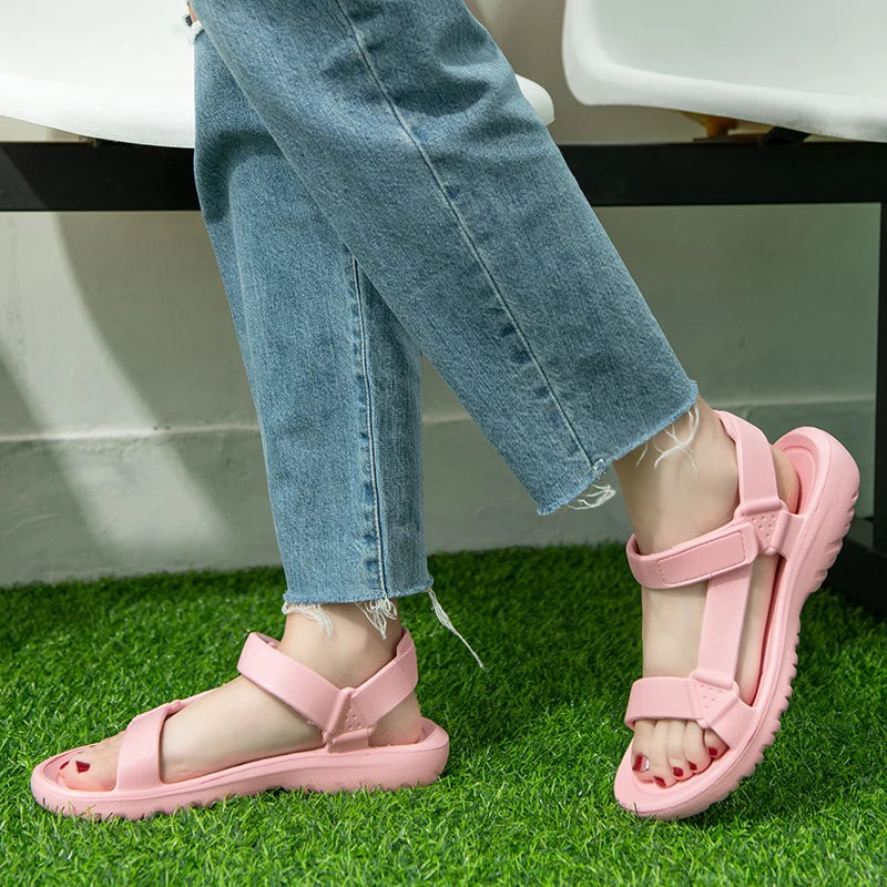 Womens Sandals Summer Trend Anti-slip Wear-resistant Lightweight EVA Flat Sandals for Women Outdoor Beach Shoes for Women