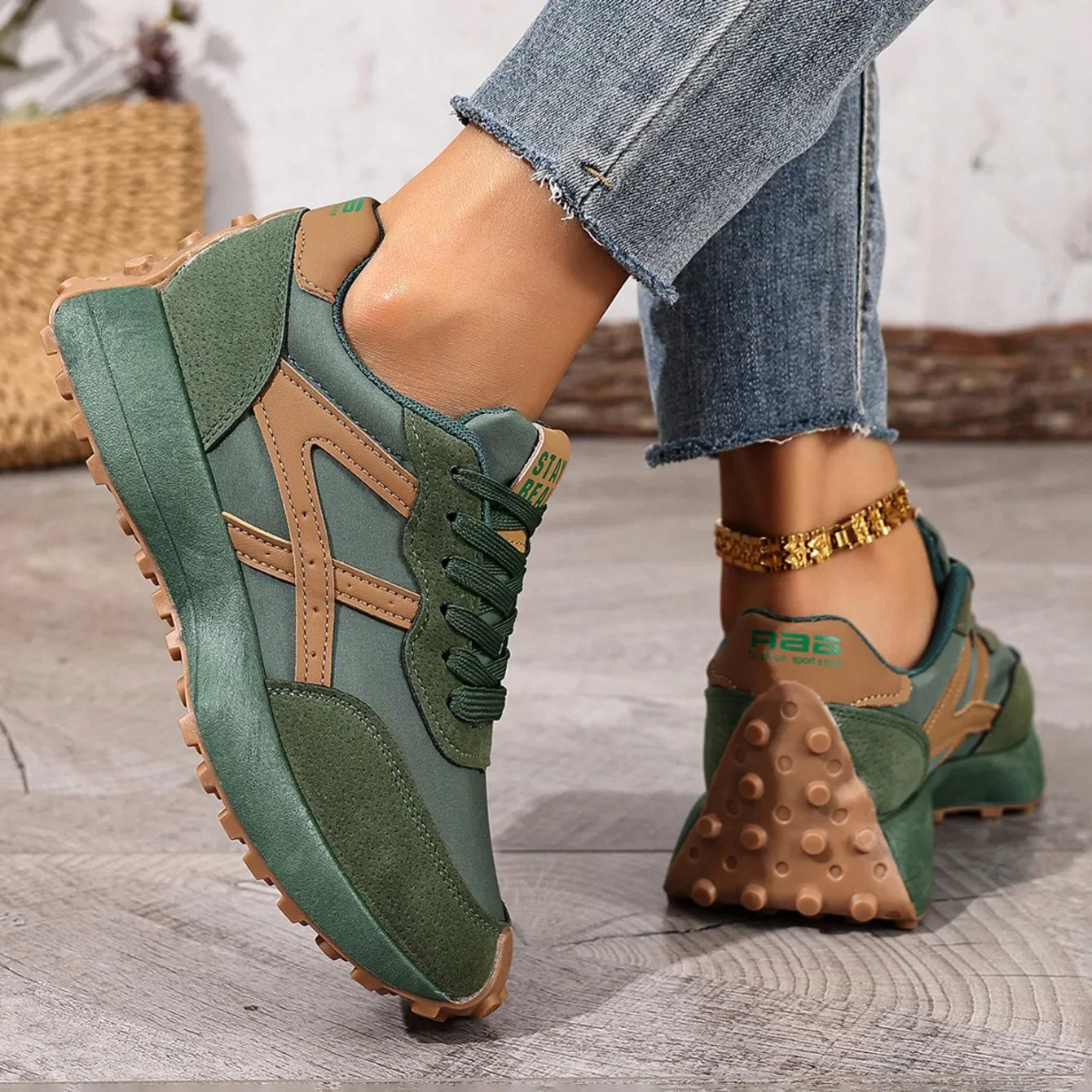 2025 New Women  Sneakers Spring Casual Lace Up Sport Sneakers Luxury Platform Anti-slip Running Shoes Women Zapatos De Mujer