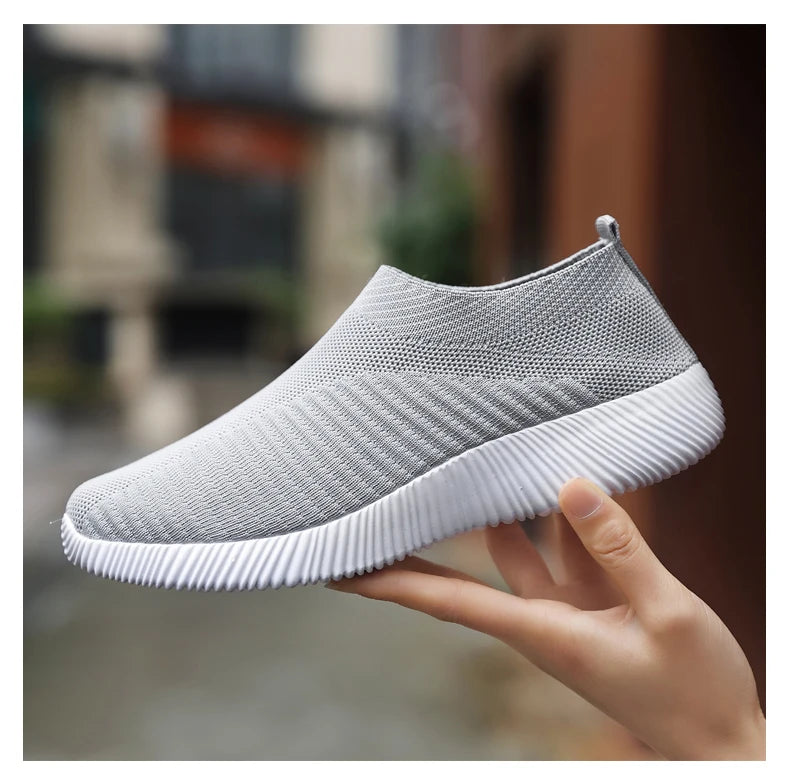 Summer Women's Shoes Breathable Flat Elastic Flat For Women Sneakers Footwear Lightweight Sport Outdoor Mesh Tennis Walking Shoe