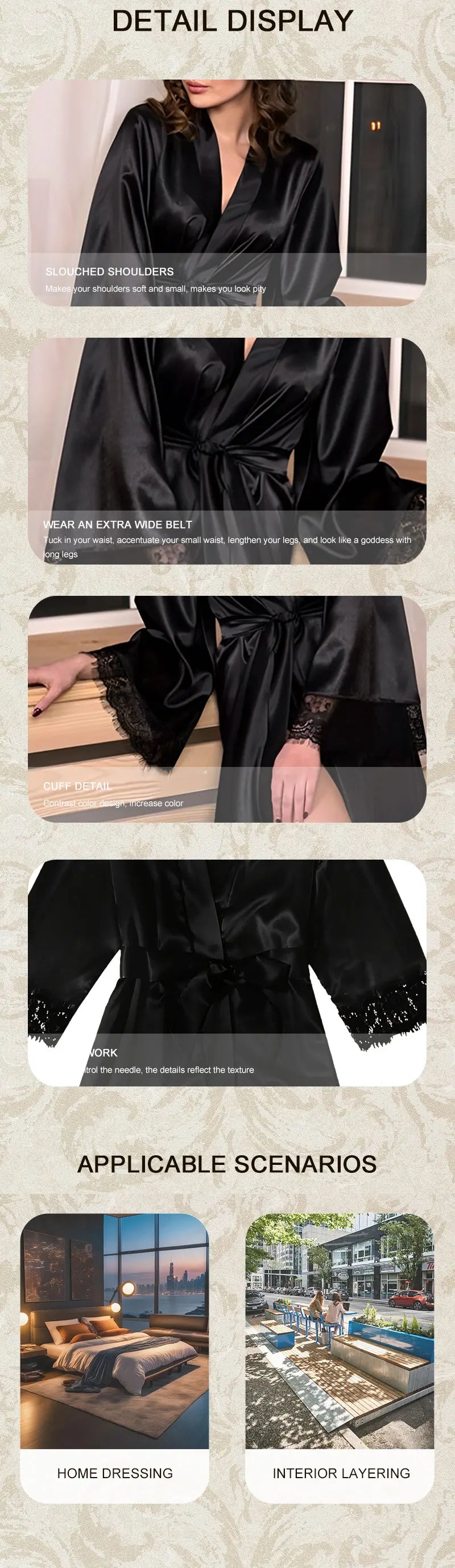Women's Summer Pajamas Simple Sexy Nightgown Lingerie Transparent Lace Soft Silk Bathrobe Comfortable Fashion Leisure Home Wear
