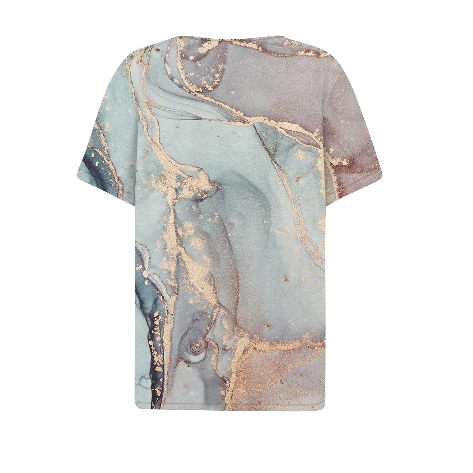 Summer Women T-Shirts 3D Fashion Print Gradient Harajuku T Shirt Oversized Tees for Ladies Clothing New Short Sleeve V-Neck Tops