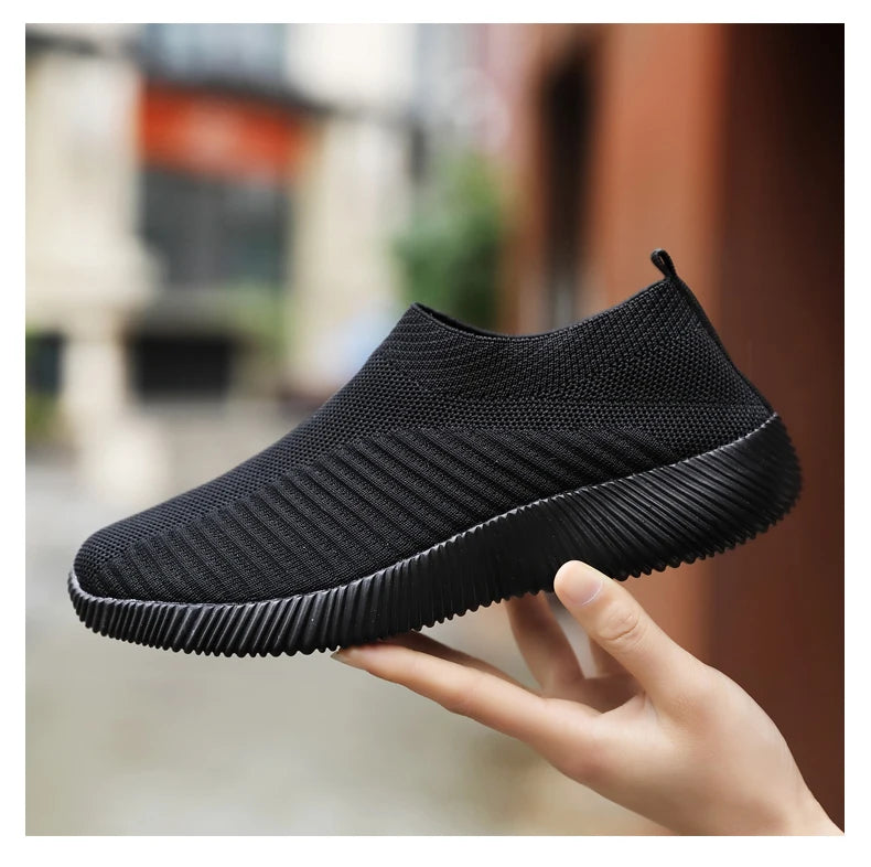 Summer Women's Shoes Breathable Flat Elastic Flat For Women Sneakers Footwear Lightweight Sport Outdoor Mesh Tennis Walking Shoe