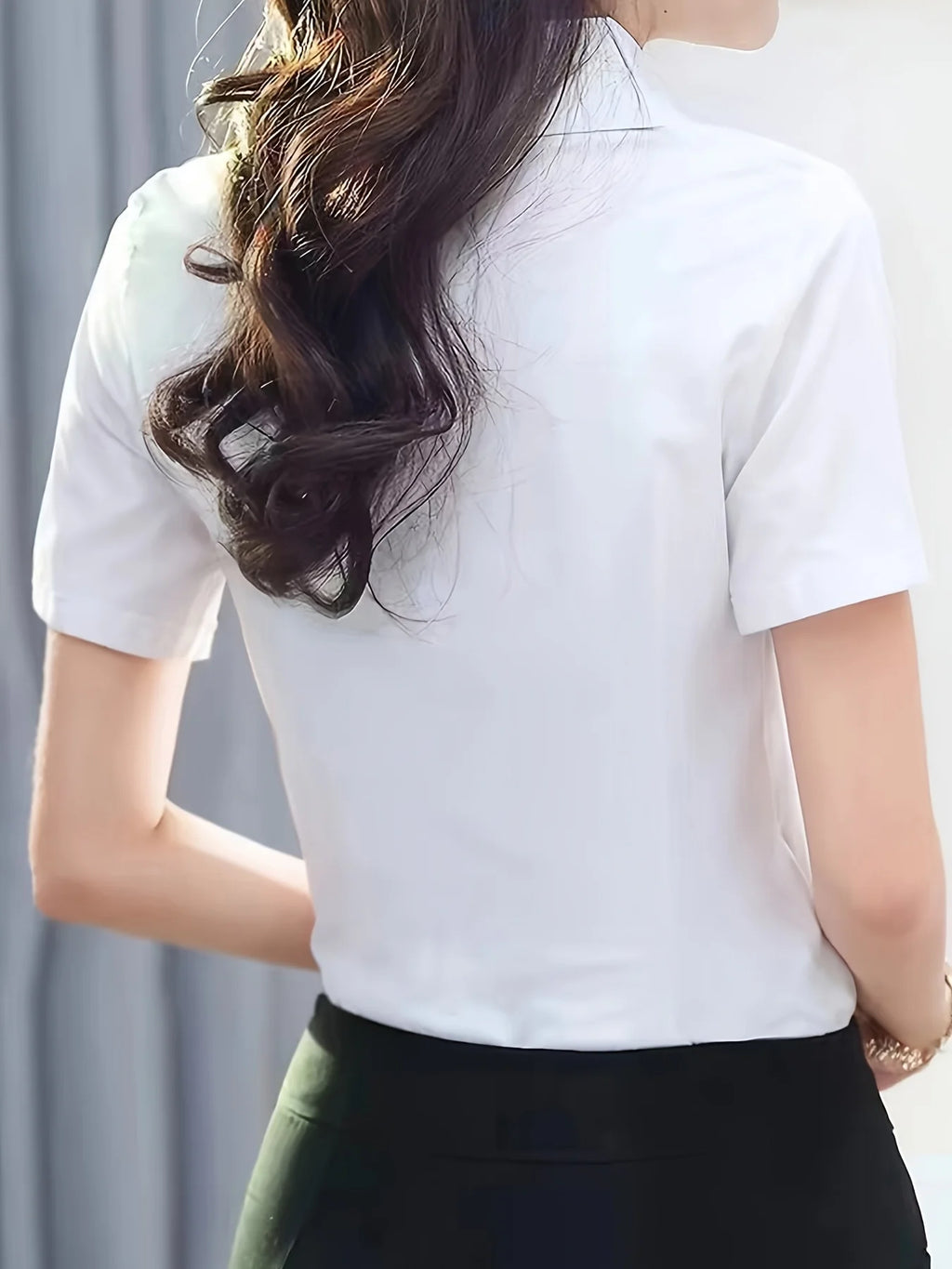 Short-Sleeve Shirts for Women 2025 Summer New Elegant Female Clothing Basic Formal Dress Shirt Blouse Women OL Solid Ladies Tops