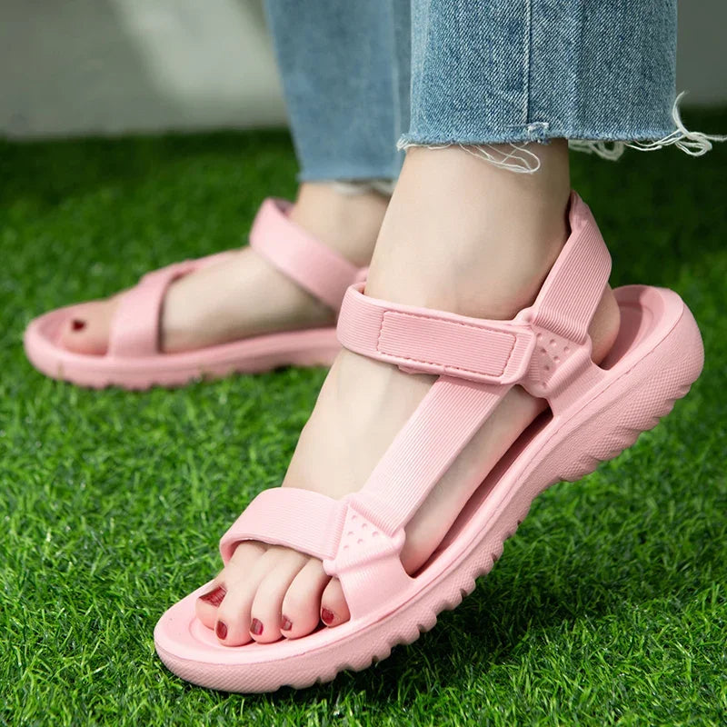 Womens Sandals Summer Trend Anti-slip Wear-resistant Lightweight EVA Flat Sandals for Women Outdoor Beach Shoes for Women