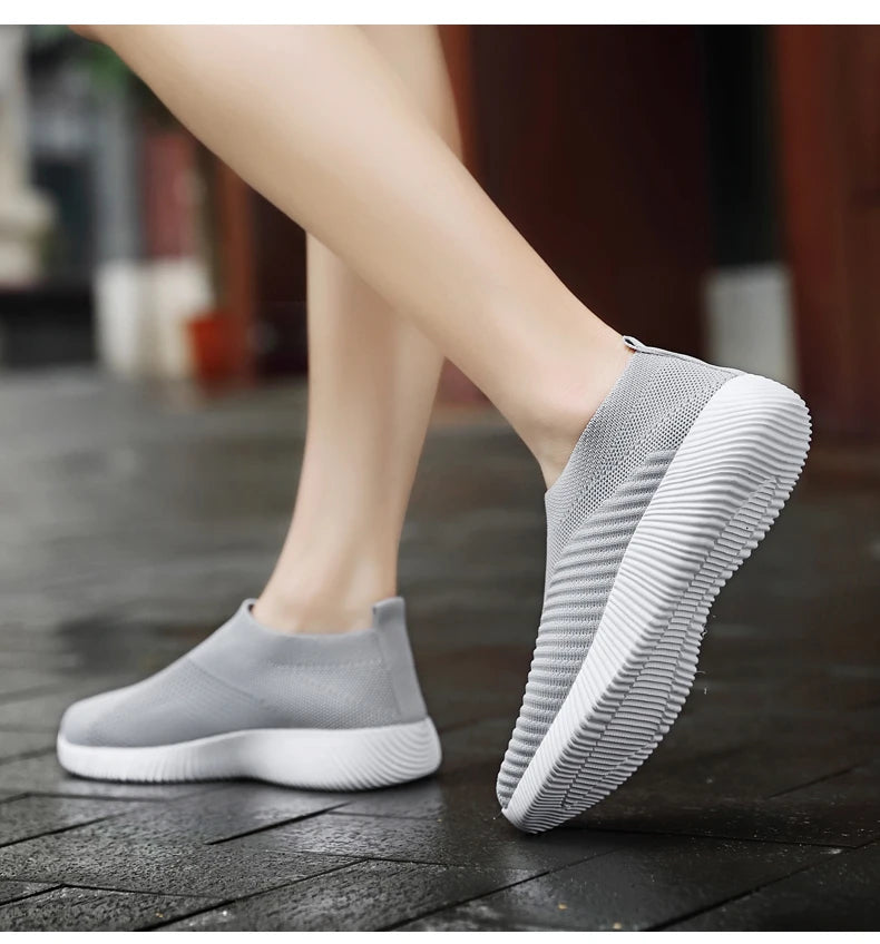 Summer Women's Shoes Breathable Flat Elastic Flat For Women Sneakers Footwear Lightweight Sport Outdoor Mesh Tennis Walking Shoe